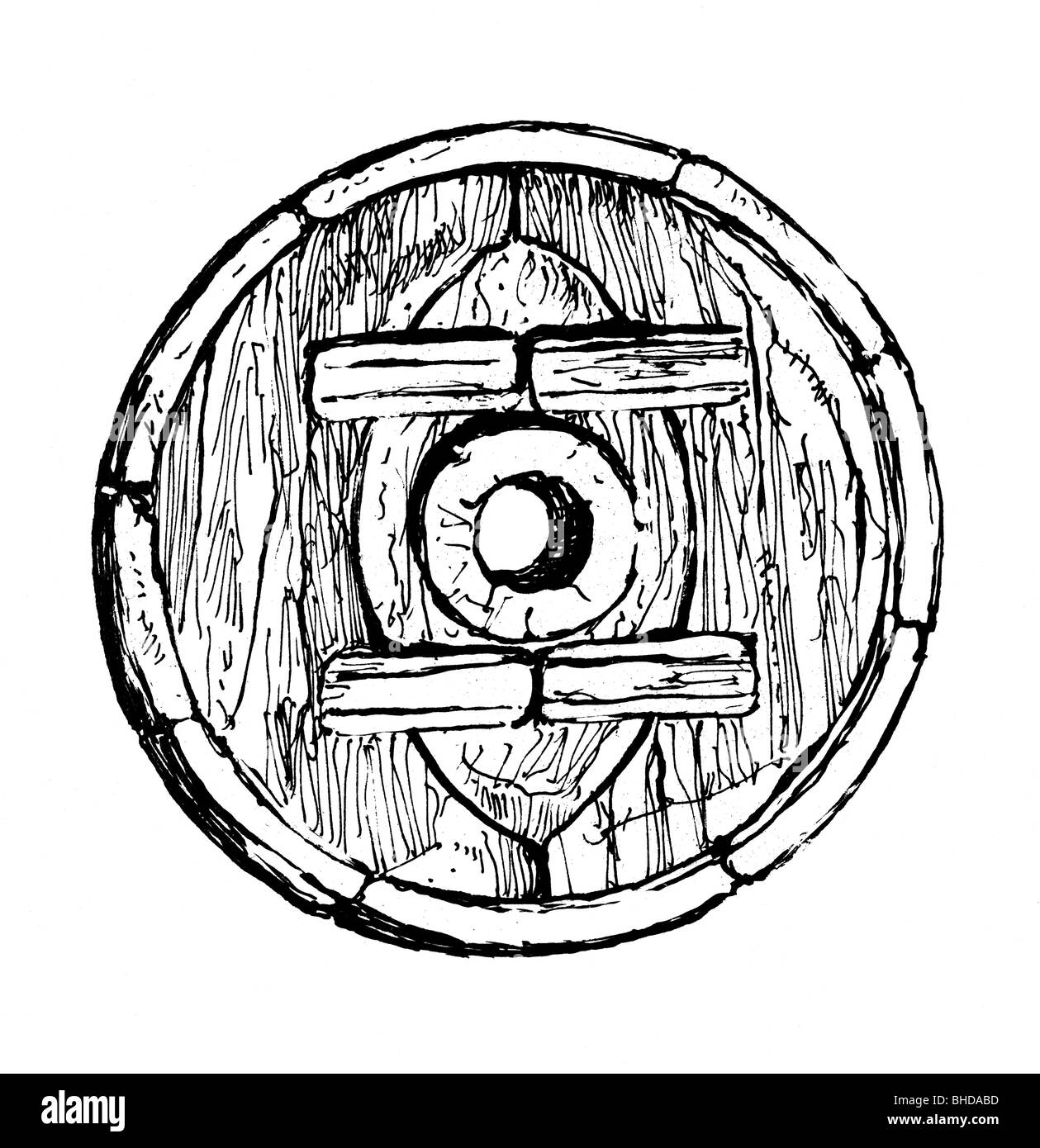 Technics, roue, la plus ancienne image, dessin d'après la réparation de Ur, vers 3500 avant J.-C., sumérienne, bois, bois, historique, historique, Banque D'Images