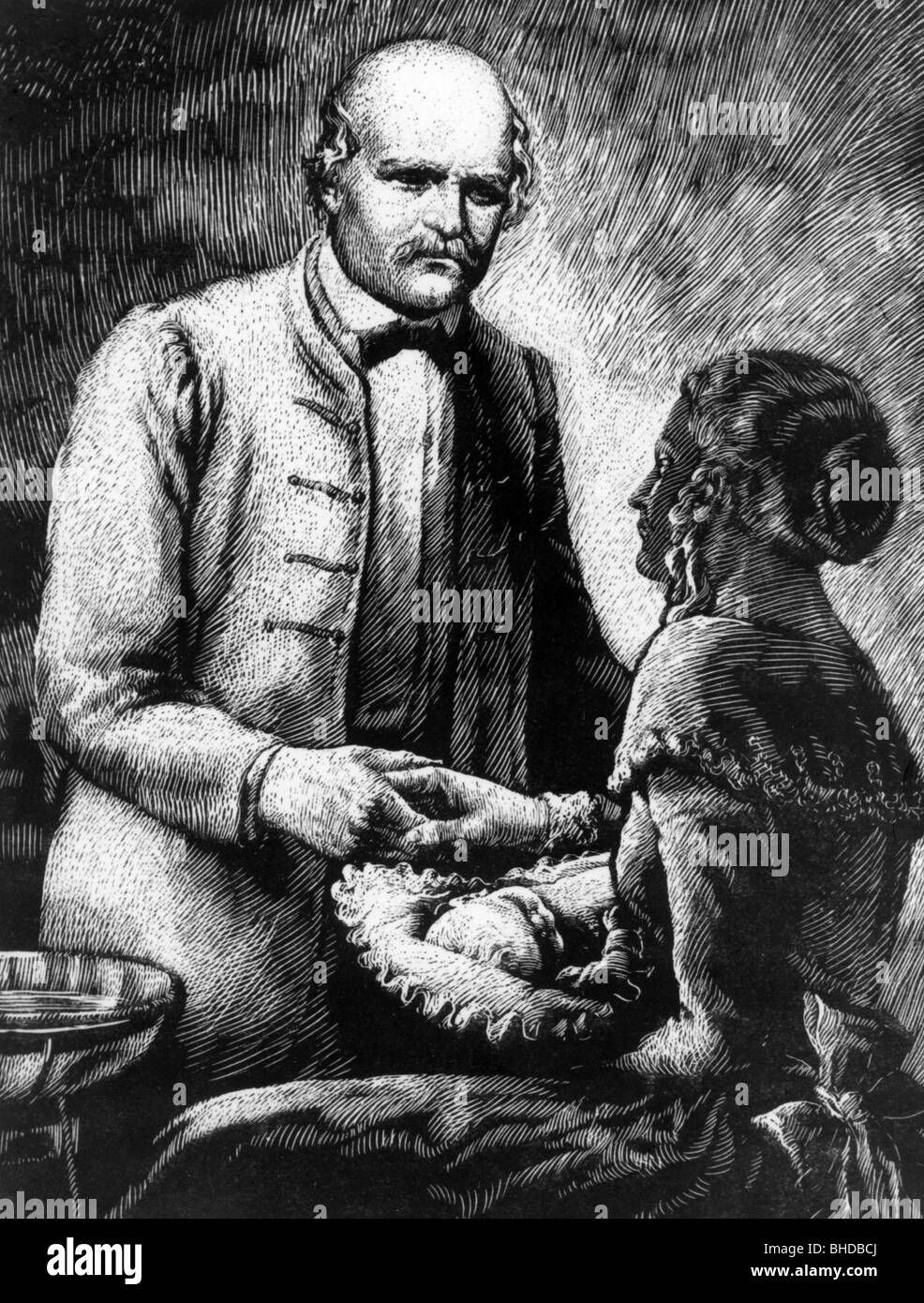 Semmelweis, Ignaz, 1.7.1818 - 13.8.1865, médecin autrichien, 'Saver of Mothers', coupe de bois, idéalisation, XIXe siècle, Banque D'Images