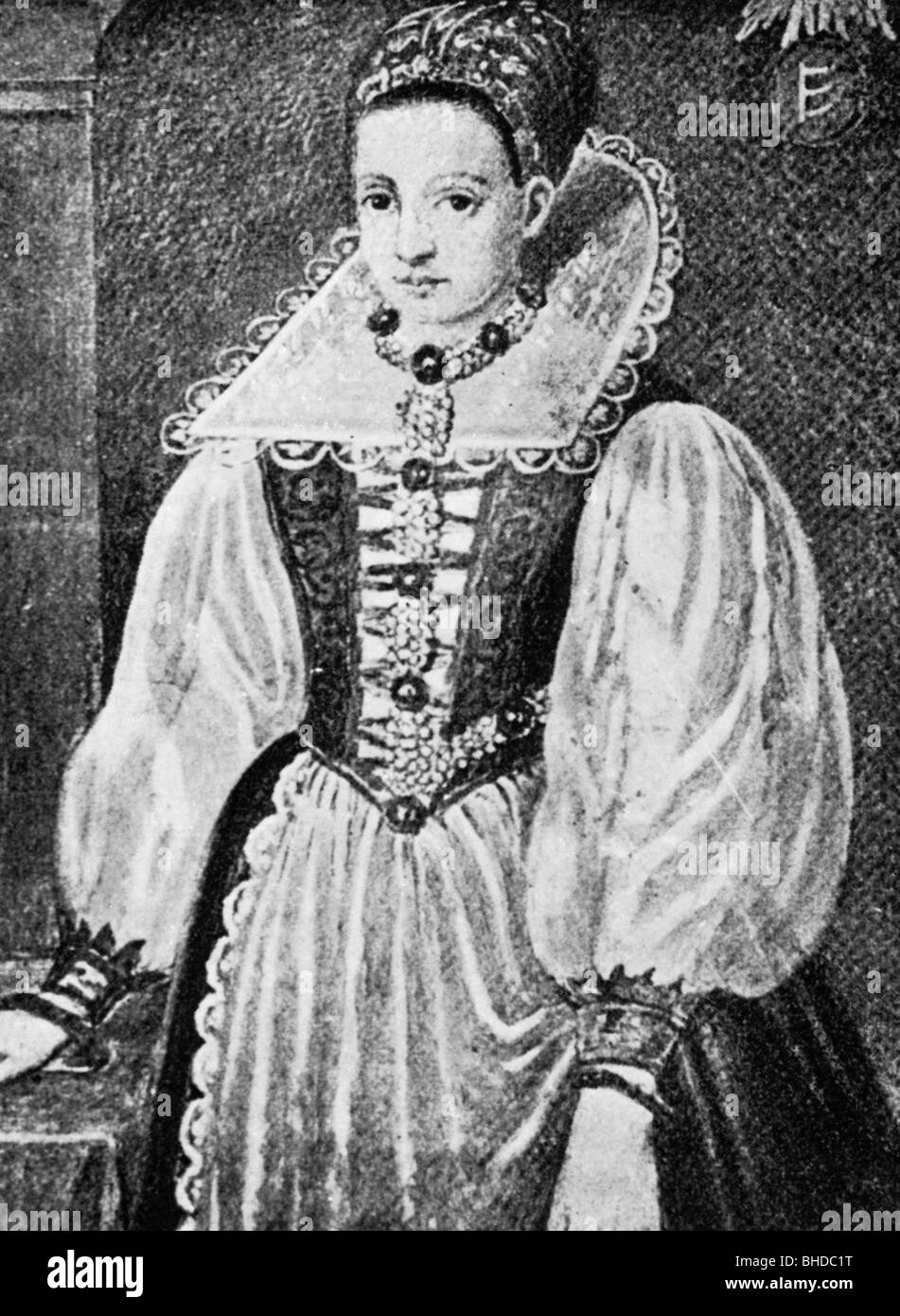 Bathory, Elisabeth, 7.8.1560 - 21.8.1614, la comtesse Nadasdy, 'La Comtesse', hongrois serial killer, demi-longueur, après peinture, vers 1600, l'artiste a le droit d'auteur , de ne pas être effacé Banque D'Images