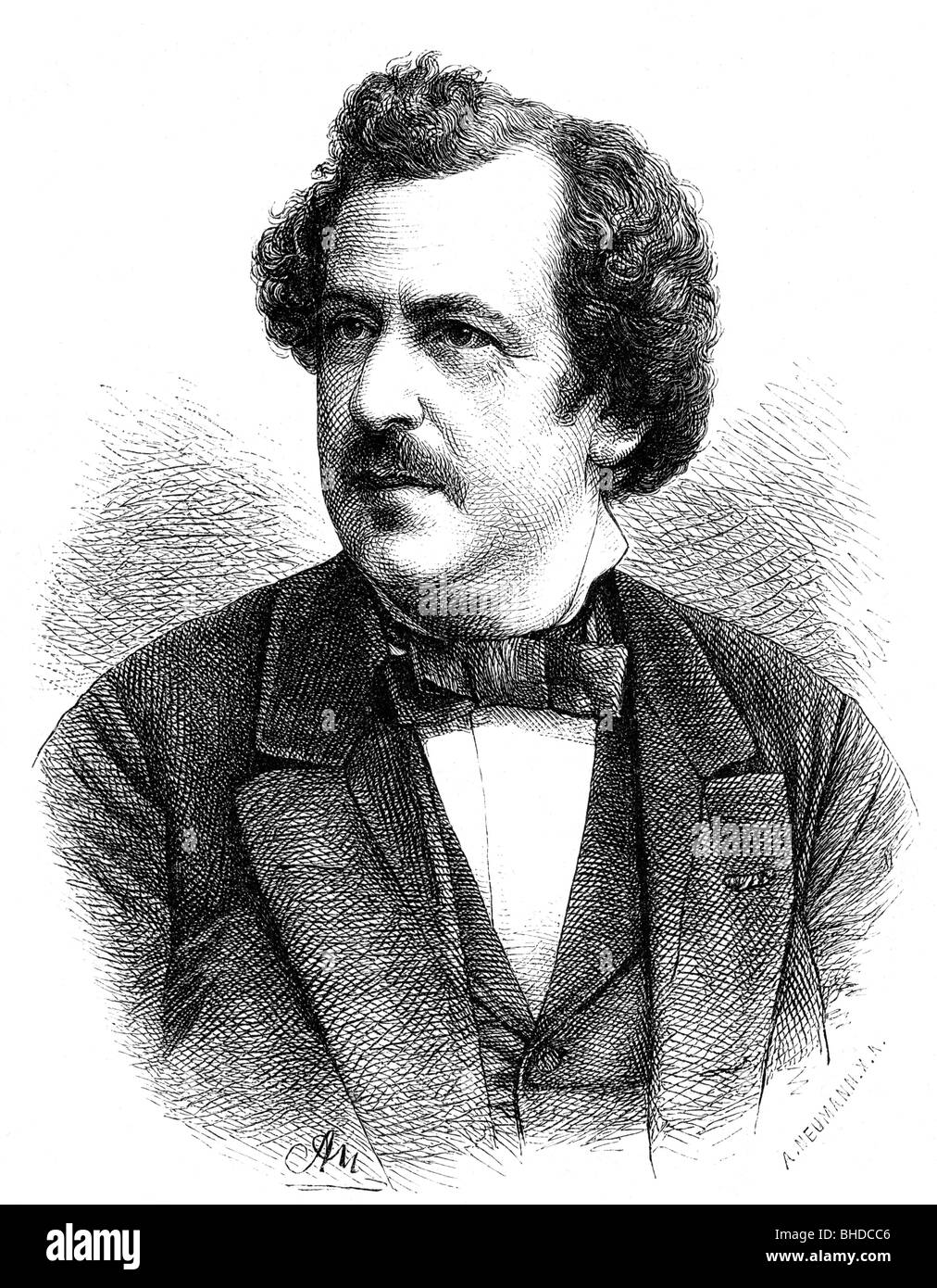 Devrient, Otto, 3.10.1838 - 23.6.1894, acteur allemand, portrait, gravure en bois par Adolf Neumann (1825 - 1884), Banque D'Images