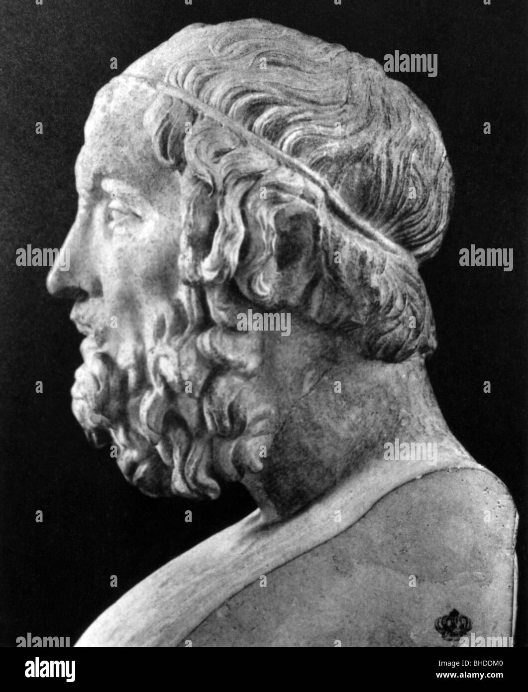 Homer, vers 800 av. J.-C., poète épique grec, chef d'un ancien herm, British Museum, Londres, Banque D'Images