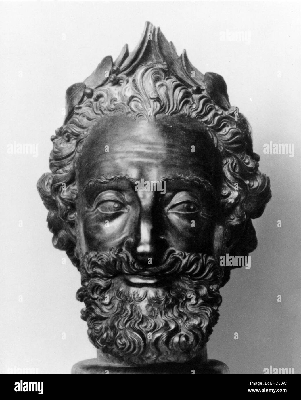 Henry IV, 13.12.1553 - 14.5.1610, roi de France 27.2.1594 - 14.5.1610, portrait, buste, sculpture de Mathieu Jacquet, bronze, XVIIe siècle, Banque D'Images