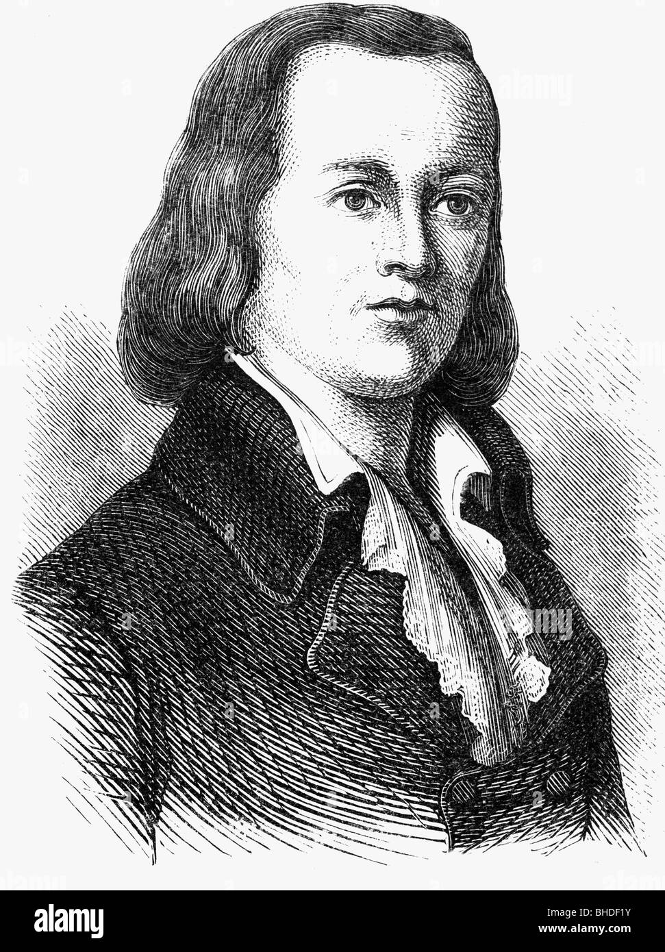 Chappe d'Auteroche, Claude, 1763 - 23.1.1805, inventeur français, portrait, gravure sur bois, XIXe siècle, Banque D'Images