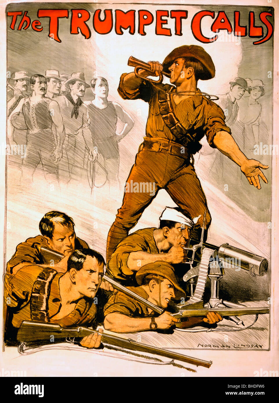 La trompette appelle - la Première Guerre mondiale Poster Photo Stock -  Alamy