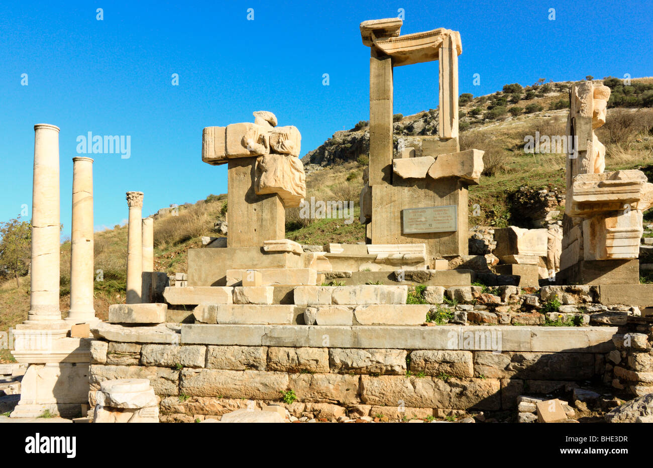 Ruines de du Mémorial Memmius, Ephèse, Turquie Banque D'Images