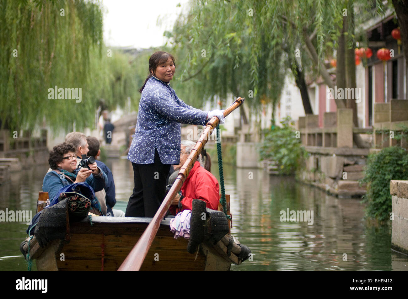 Zhouzhuang est connu comme la Venise de Chine dans la province de Jiangsu, Chine Banque D'Images