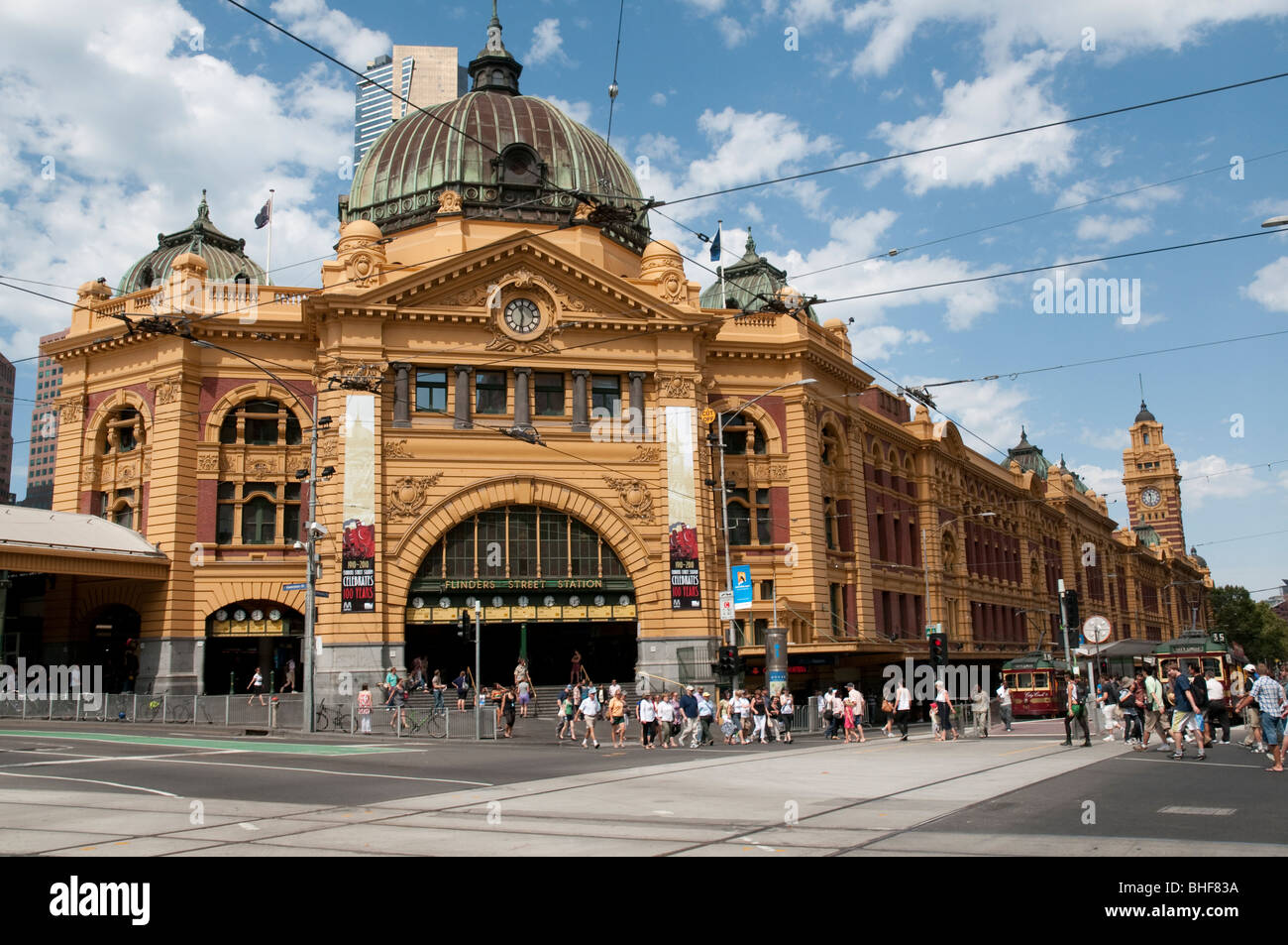 La gare de Flinders Street Melbourne Victoria Australia Banque D'Images
