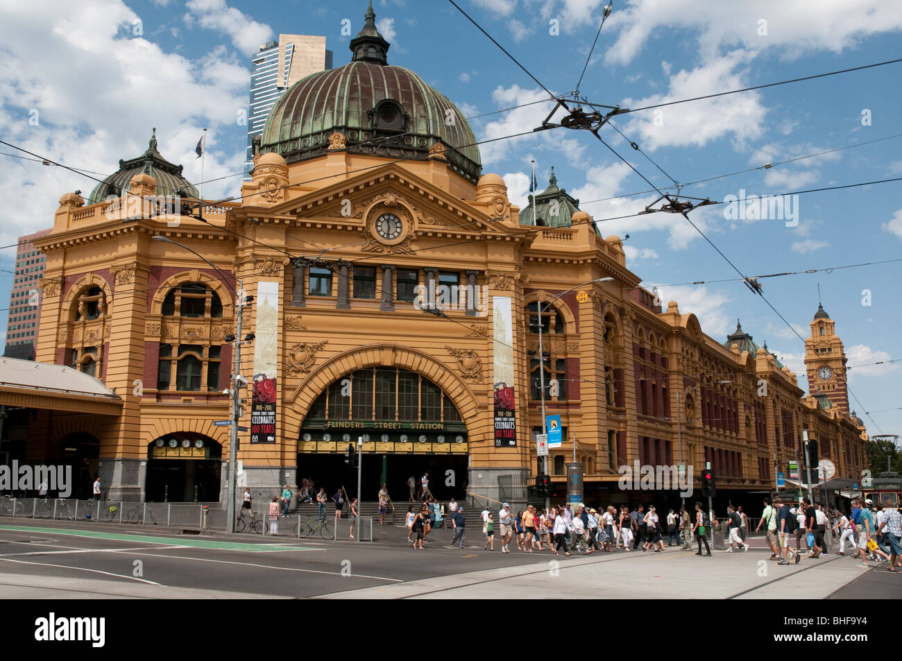 La gare de Flinders Street Melbourne Victoria Australia Banque D'Images