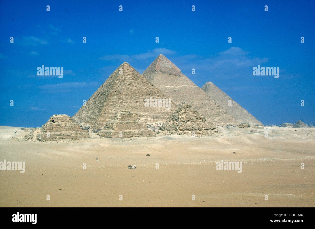 Pyramides de Chéops, Khafré et Mykérinos, Giza, Egypte, c26th siècle av. Artiste : Inconnu Banque D'Images