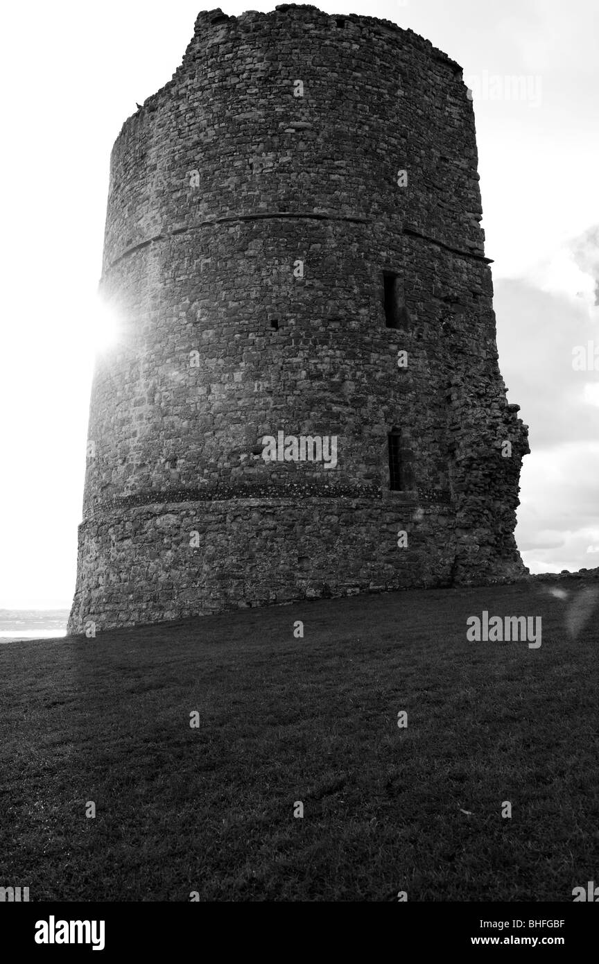 Hadleigh Castle, Essex, Royaume-Uni. Le site a été choisi pour les Jeux Olympiques de 2012 course de vélo de montagne. Il a été construit au 13ème siècle Banque D'Images