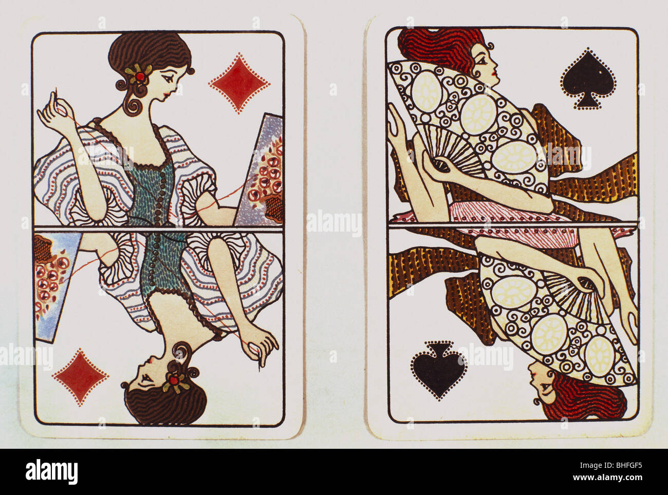 Jeu, cartes, reines, diamants, pique, Allemagne, vers 1910, Banque D'Images