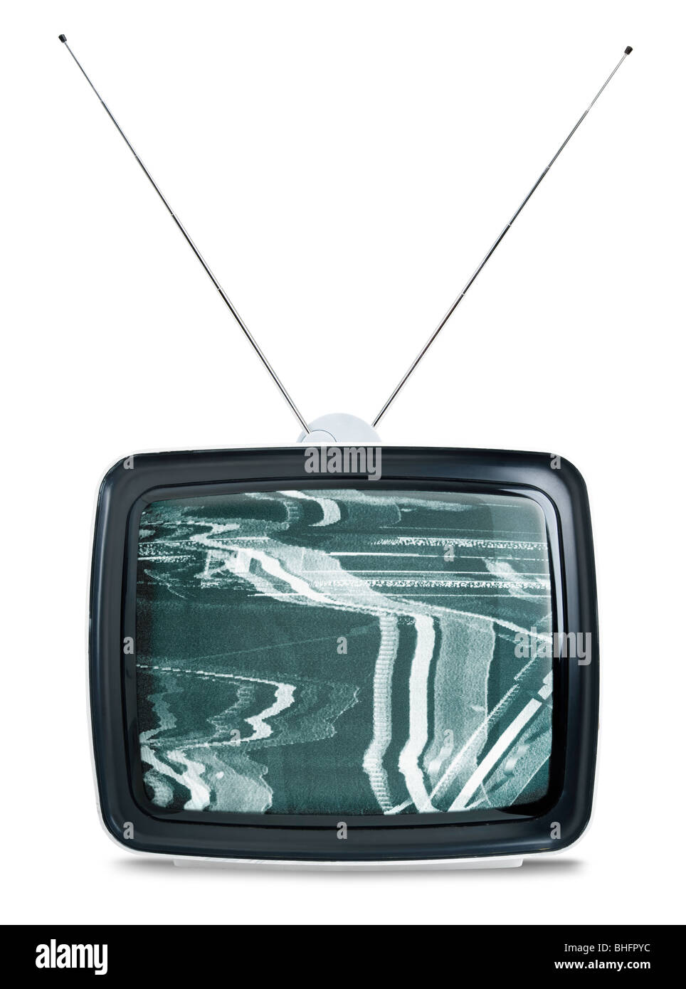 Vintage années 60 téléviseur isolé sur fond blanc Banque D'Images