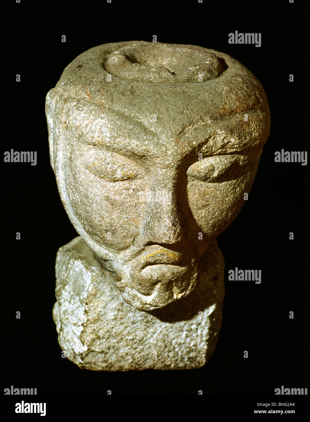 La tête de Maponus, divinité celtique. Artiste : Inconnu Banque D'Images