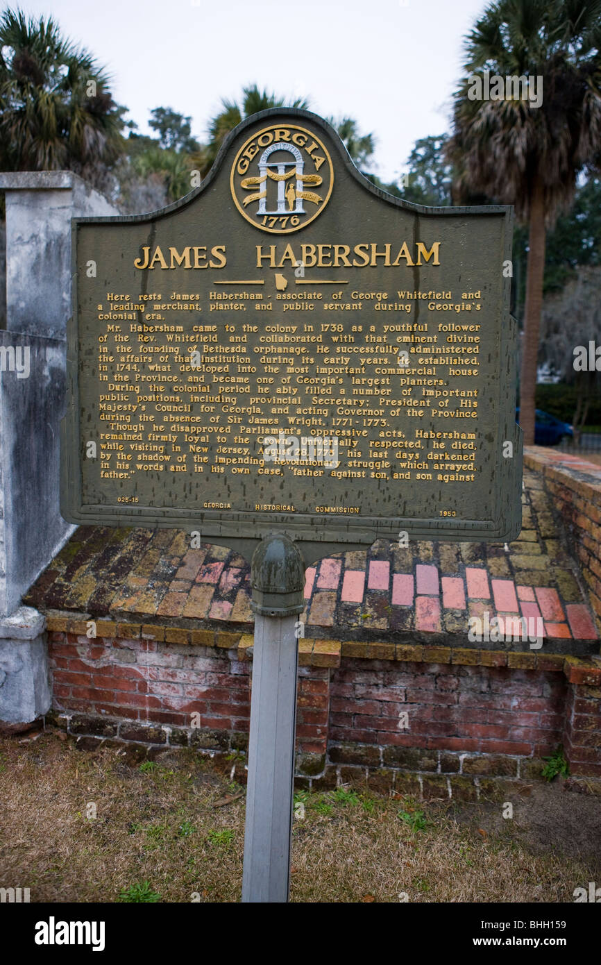 James Habersham associé de George Whitefield et d'un commerçant, semoir, et fonctionnaire au cours de l'ère coloniale Banque D'Images