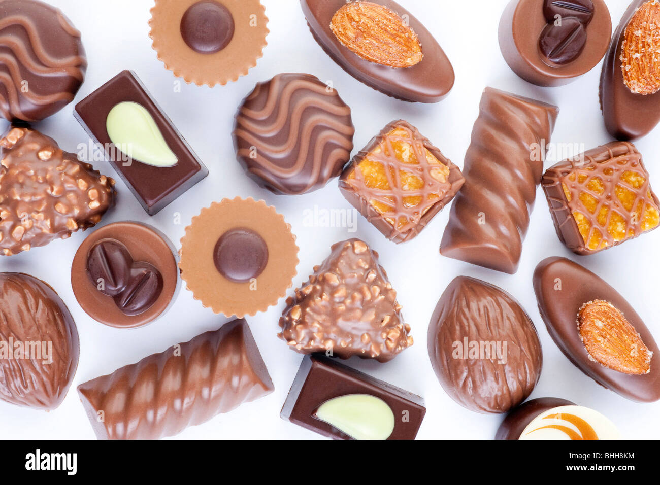 Assortiment de chocolats suisse de luxe Banque D'Images
