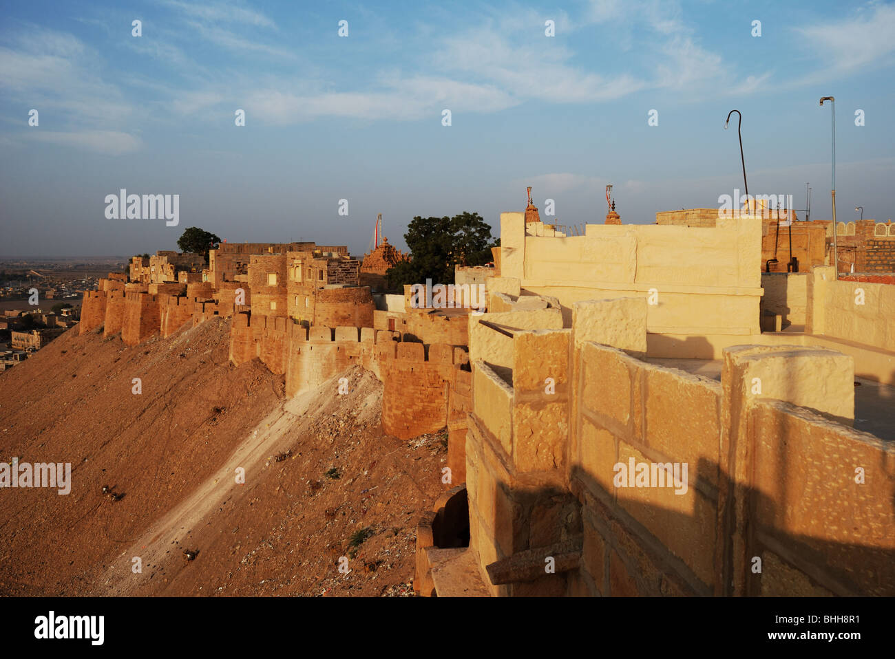 Les murs fortifiés de Jaisalmer en Inde, Rajasthan. Banque D'Images