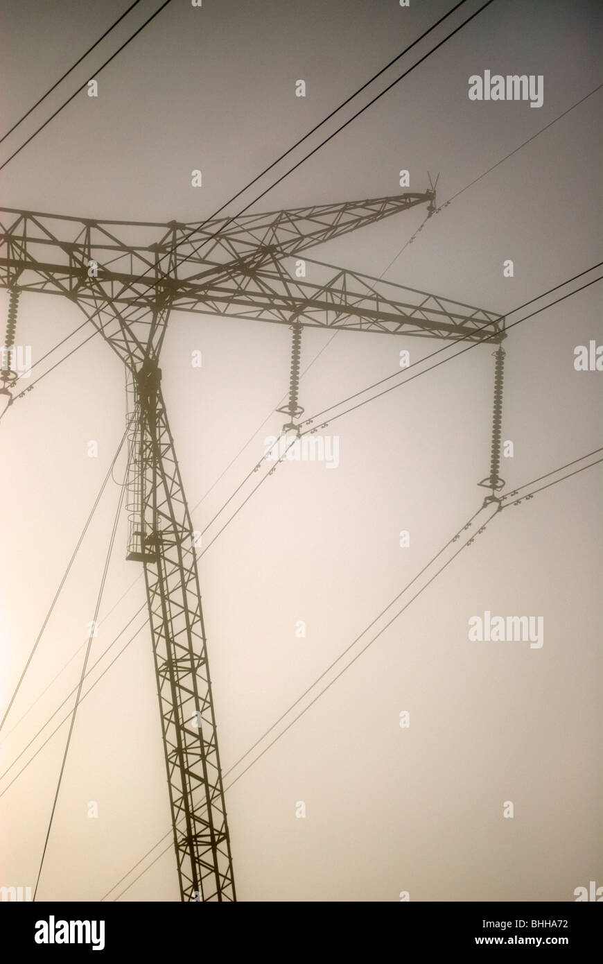 Une ligne électrique, la Suède. Banque D'Images