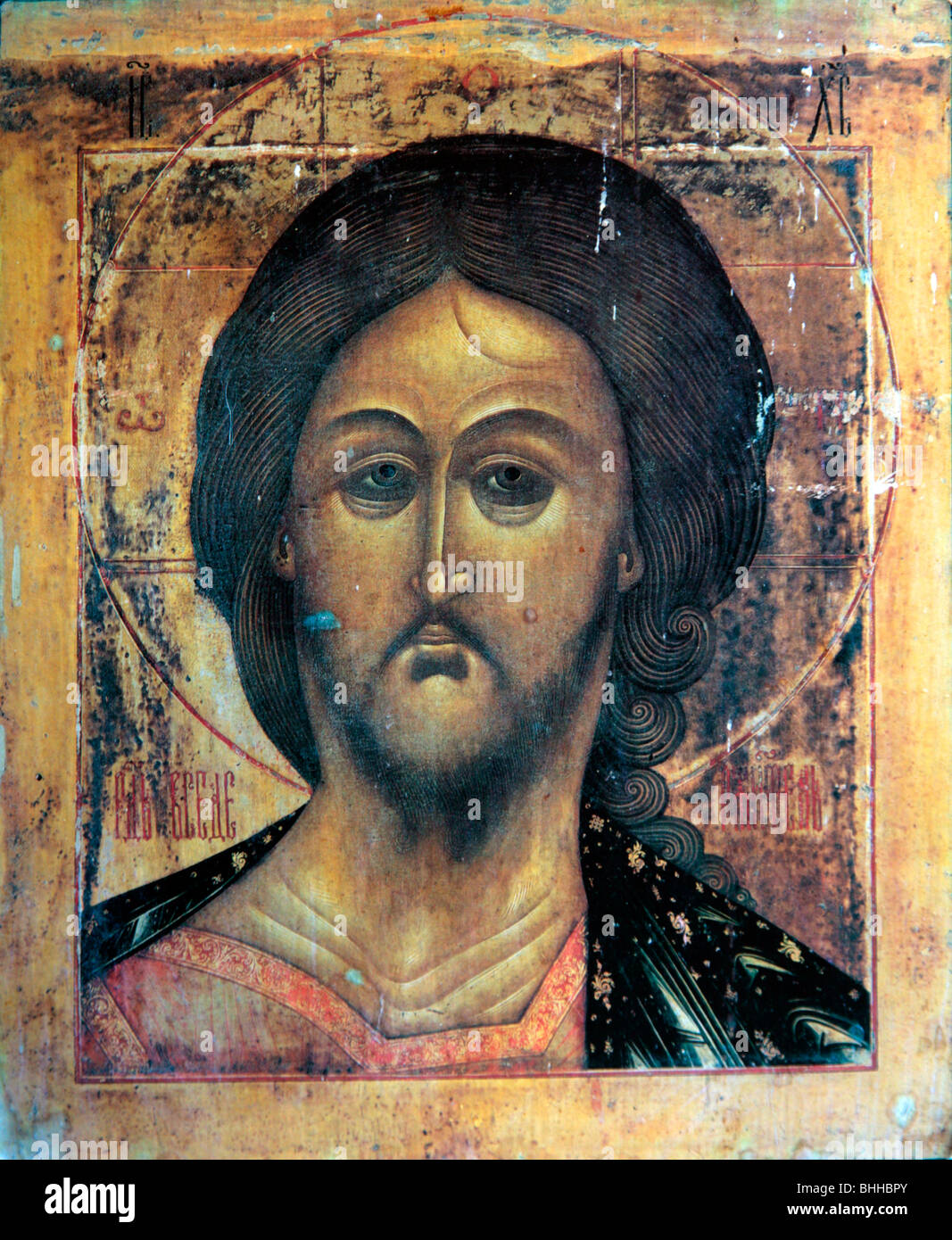 Église orthodoxe de l'icône chrétienne Jésus Christ Peinture sur bois Banque D'Images