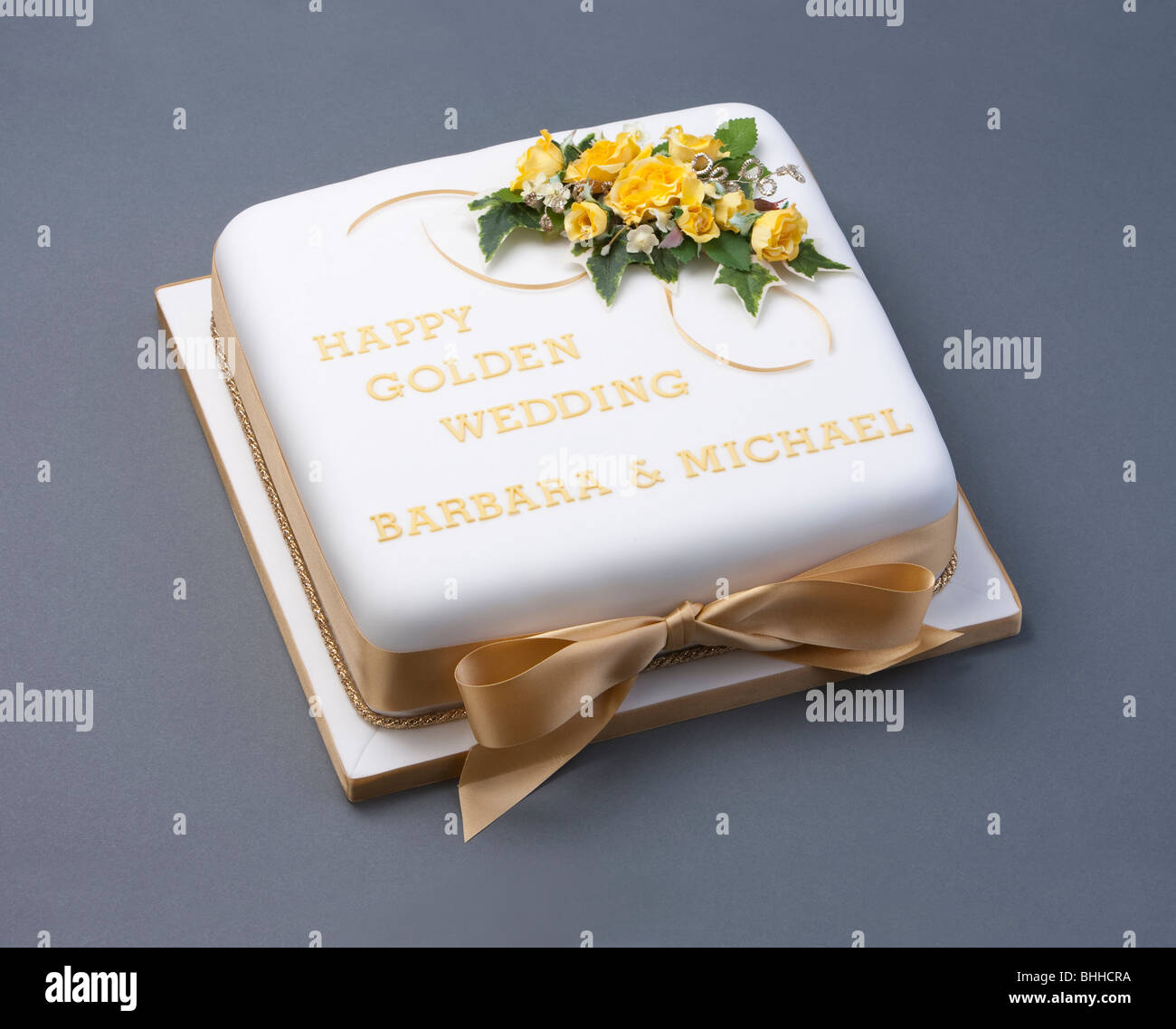 Gâteau d'anniversaire de mariage Banque D'Images