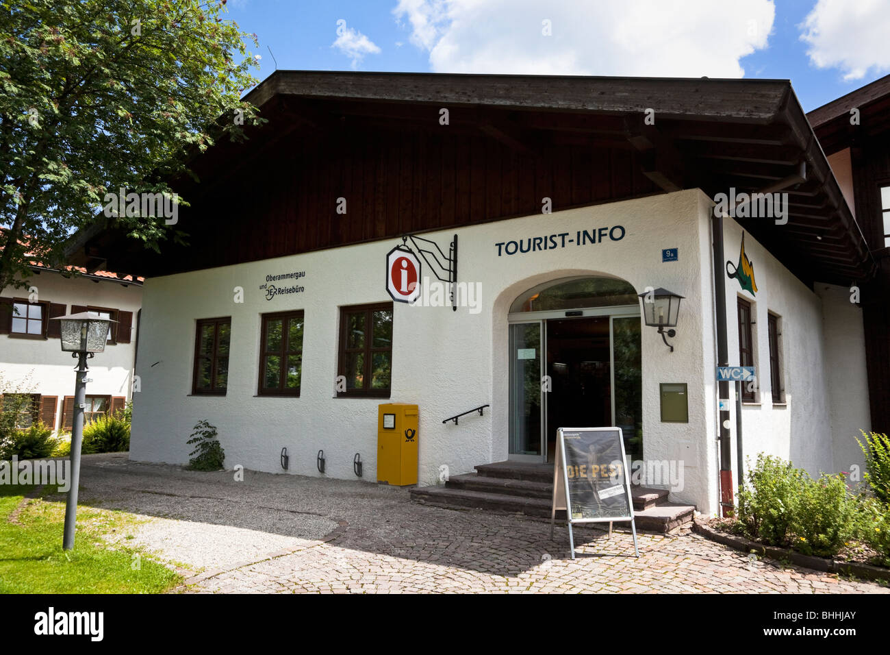 Bureau d'information touristique de Oberammergau dans les Alpes bavaroises, l'Allemagne, de l'Europe Banque D'Images