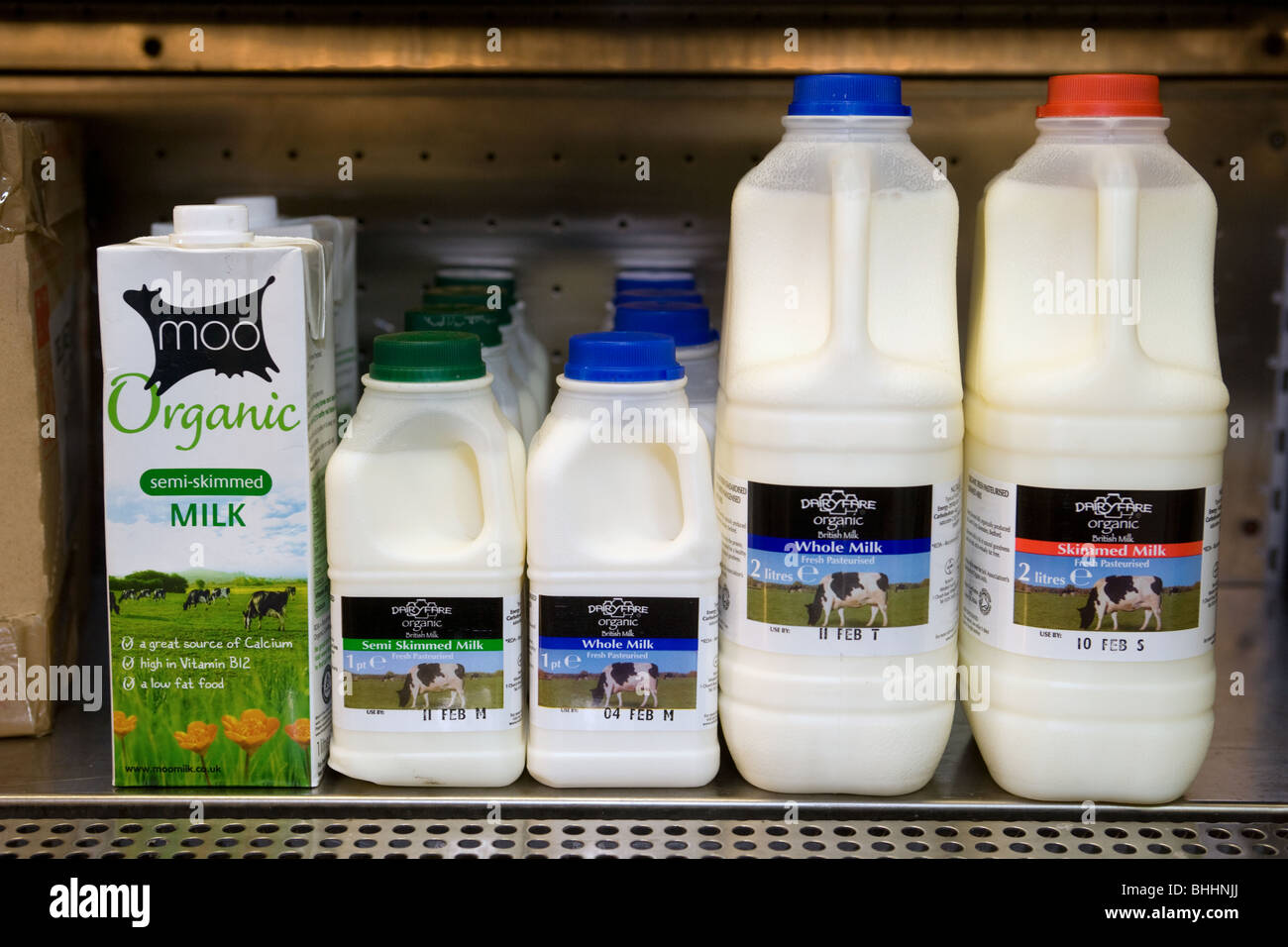 Dans une ferme laitière biologique Shop Banque D'Images