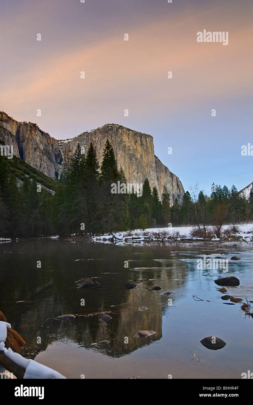 Vue spectaculaire de la vallée Yosemite. Banque D'Images