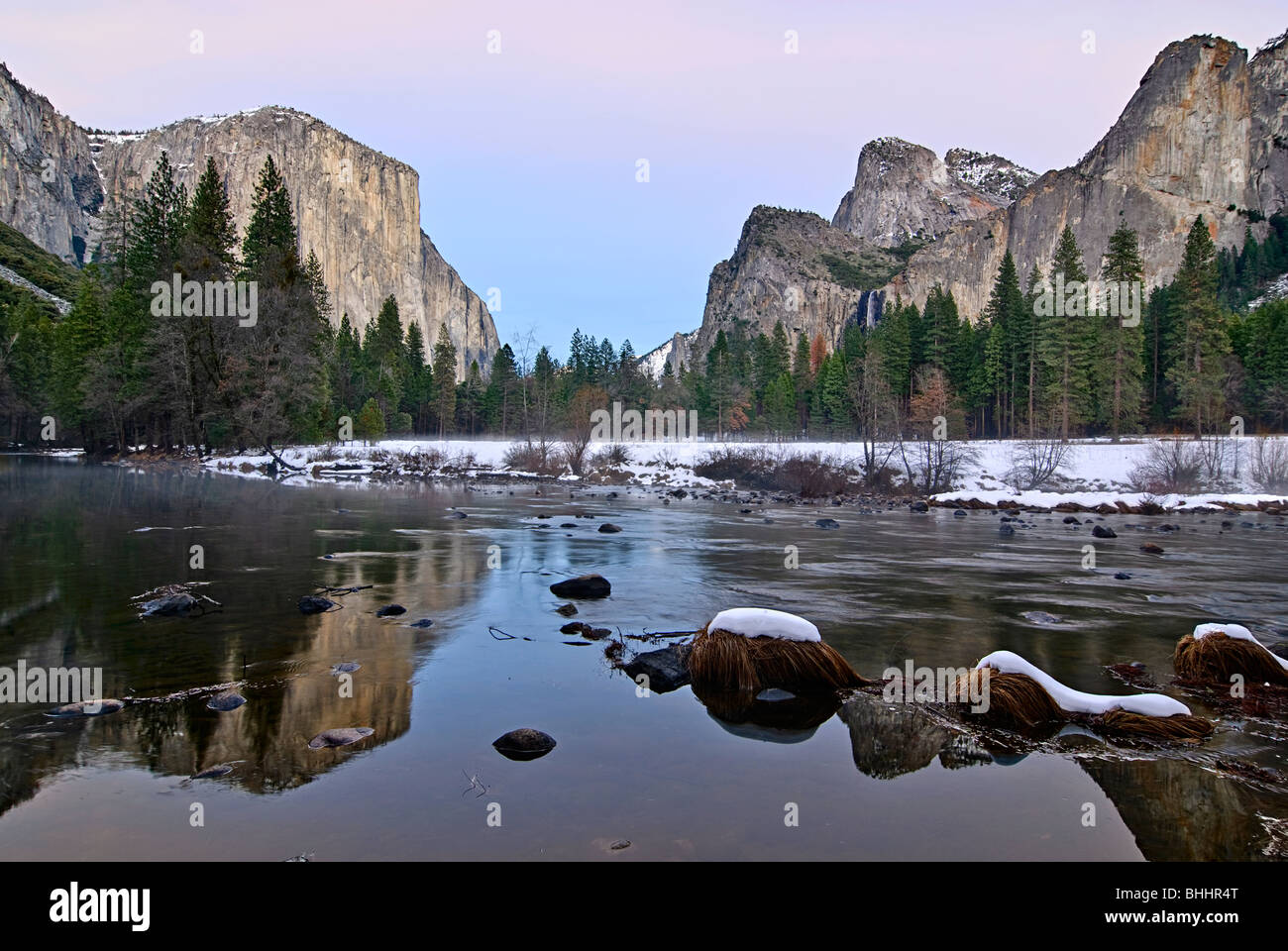 Vue spectaculaire de la vallée Yosemite. Banque D'Images