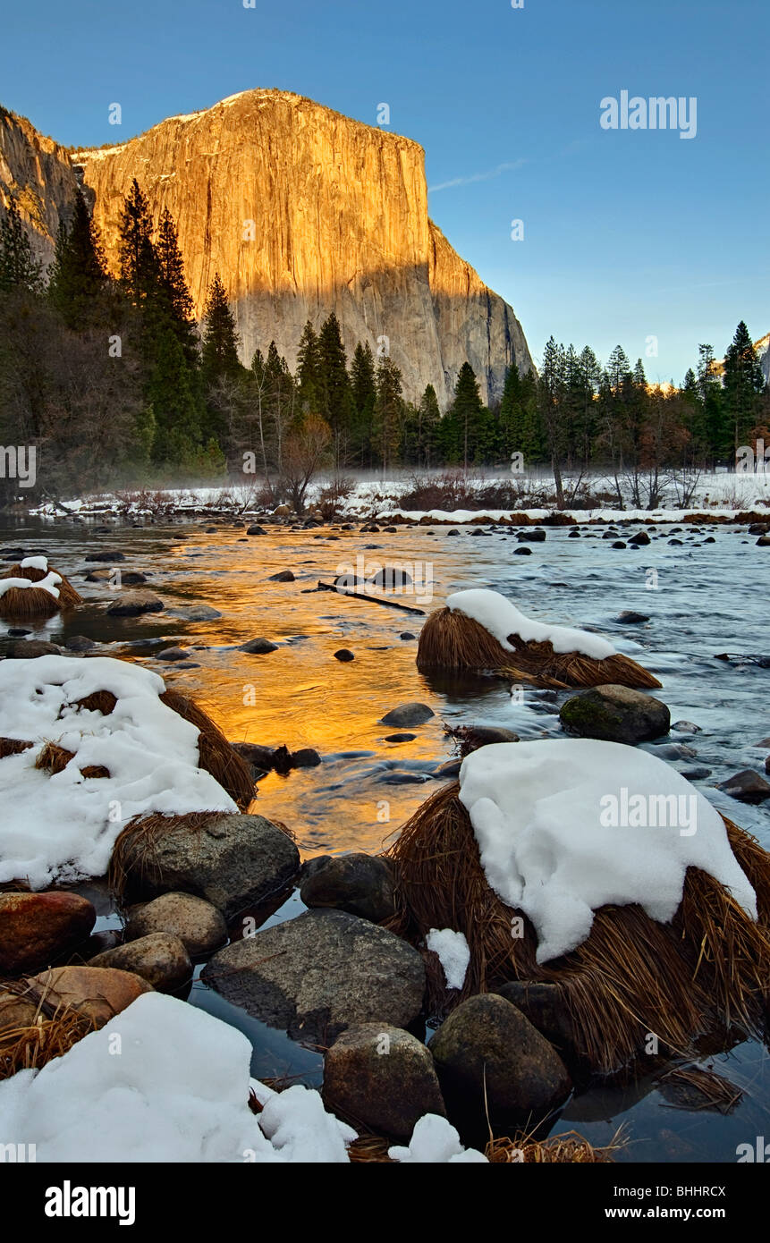 Vue spectaculaire de la vallée Yosemite. Banque D'Images