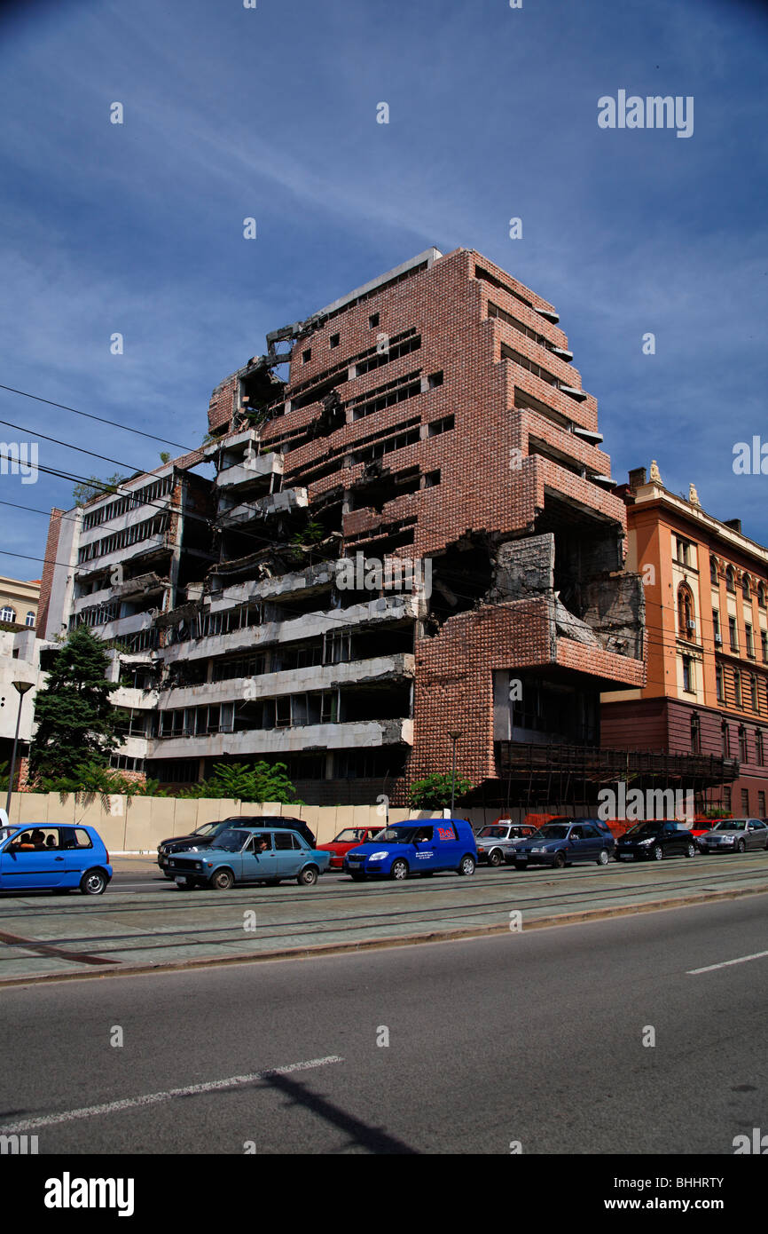 Les bombardements de l'OTAN à Belgrade, la destruction, la Serbie Banque D'Images