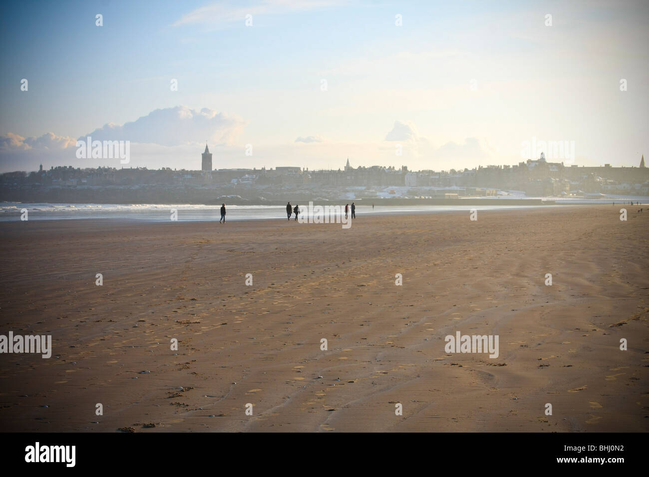 West Sands en hiver, St Andrews, Écosse Banque D'Images