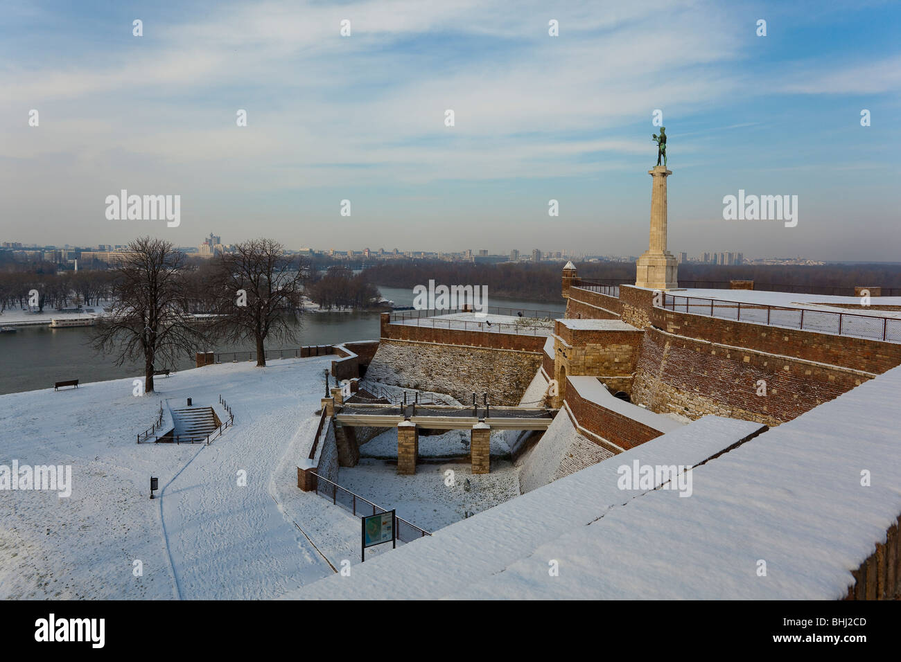 Château de Kalemegdan, Belgrade, hiver Banque D'Images