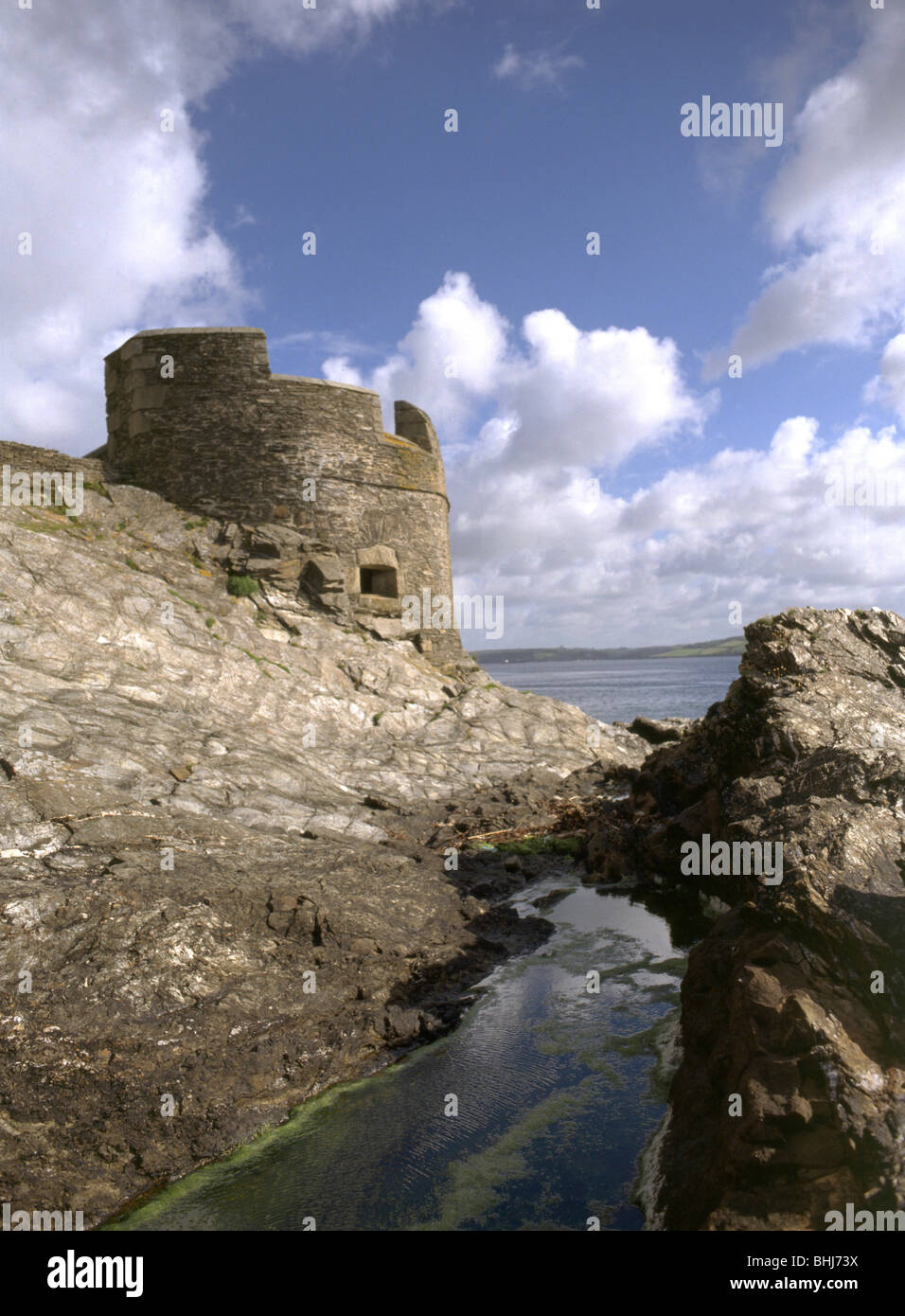 Peu de Dennis blockhaus, le château de Pendennis, Falmouth, Cornwall, en 1998. Artiste : Corrie N Banque D'Images