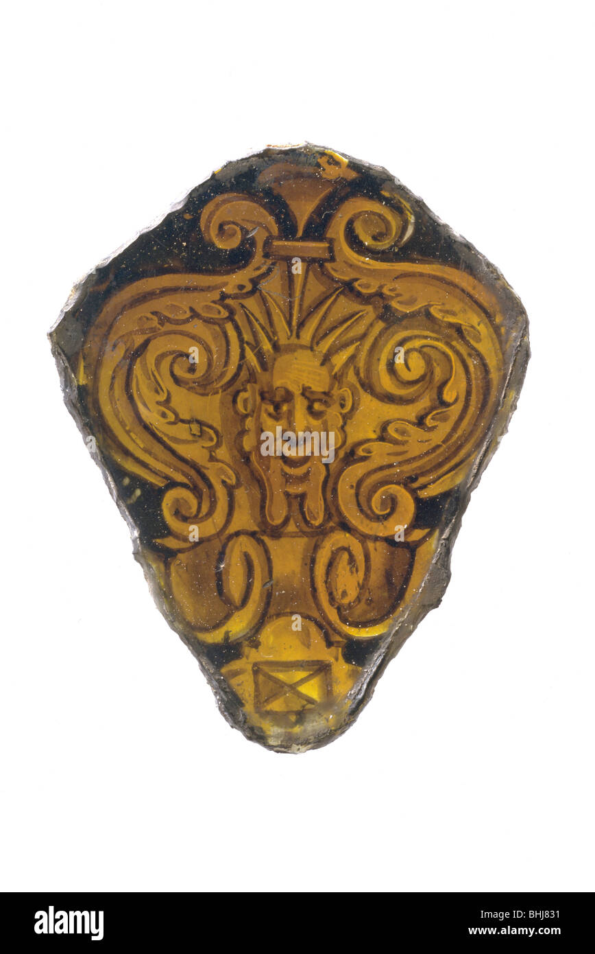 Bord du vitrail du château de Portland, 1998. Artiste : J Bailey Banque D'Images