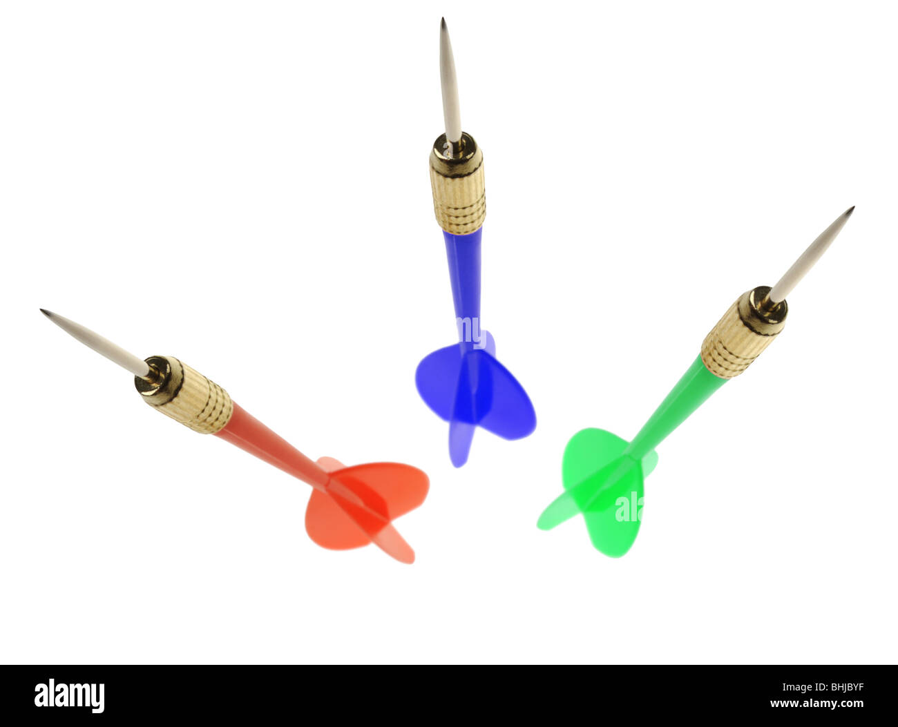 Jeu de fléchettes. Il est isolé sur un fond blanc. Banque D'Images