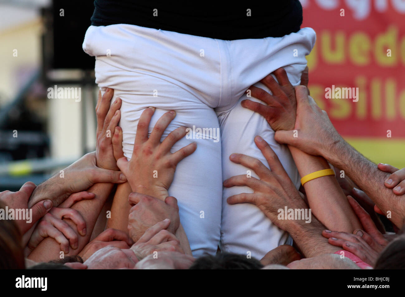 Castellers ' Dels Xiquets de Valls ' Banque D'Images