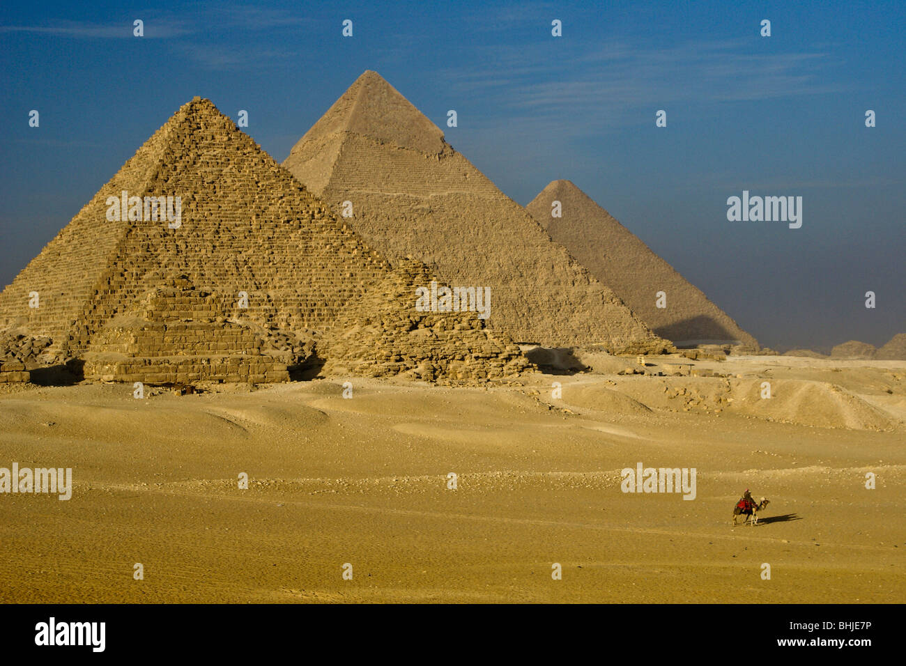 Les Pyramides de Gizeh, Le Caire, Egypte Banque D'Images