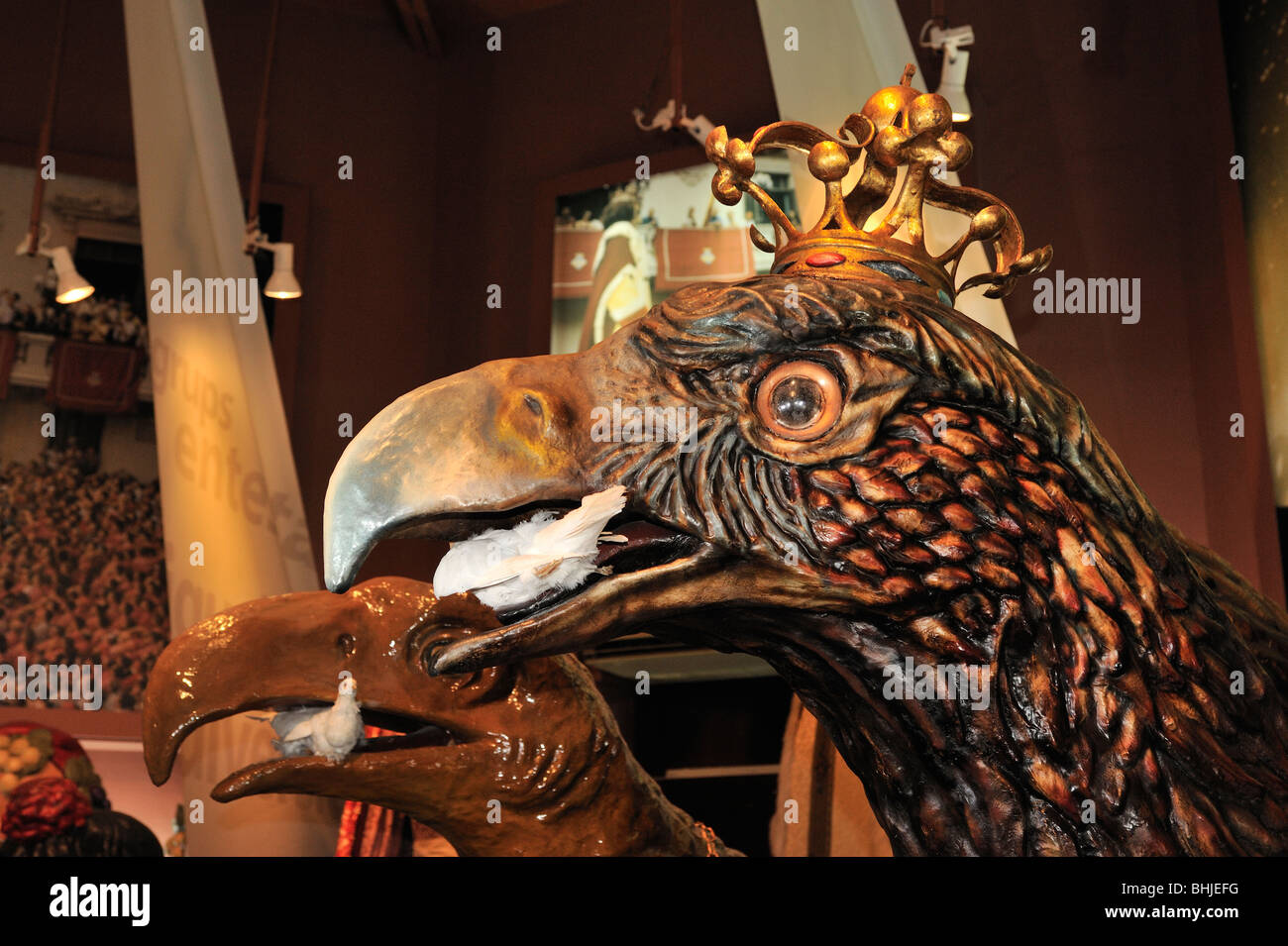 Détail de l'aigle à l'intérieur de la maison du festival (Festa Major). Vilafranca del Penedes Banque D'Images