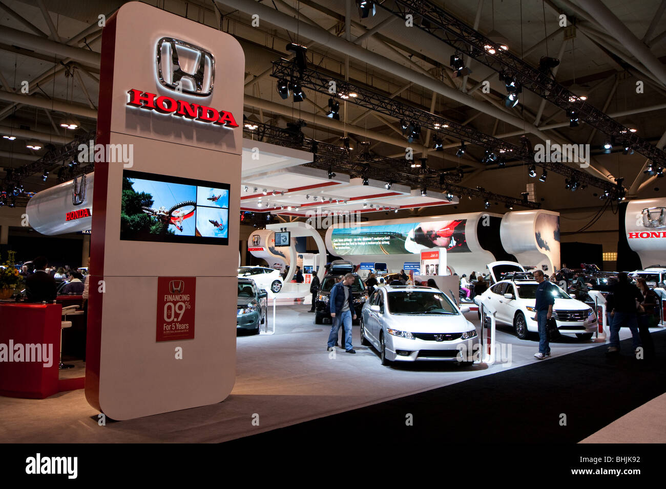 Logo Honda voiture stand Banque D'Images Logo Honda voiture stand Banque D'Images