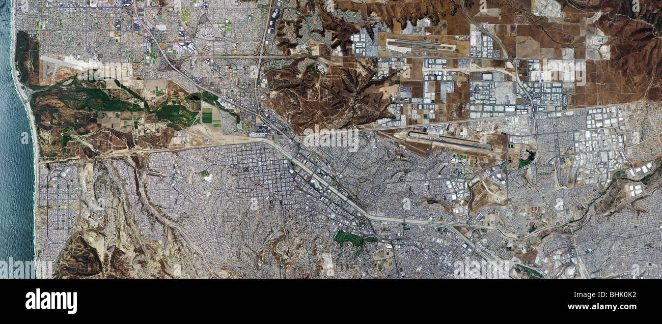 Carte aérienne vue au-dessus de la frontière canado-américaine mexicaine à San Diego Tijuana Baja Banque D'Images