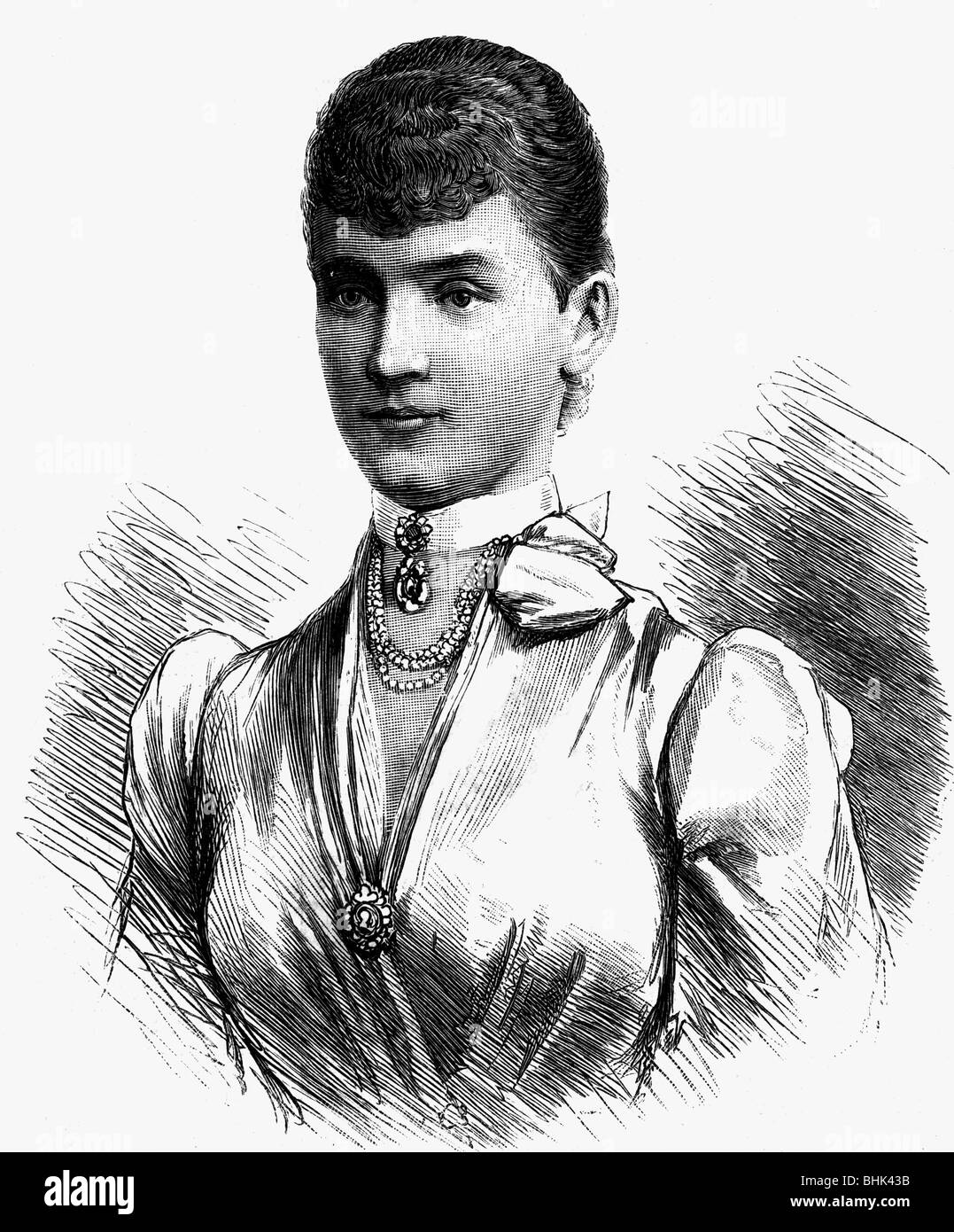Luise, 6.1.1858 - 2.7.1936, Princesse de Waldeck et Pyrmont 29.4.1891 - 12.5.1893, portrait, gravure de bois, 1890, , Banque D'Images