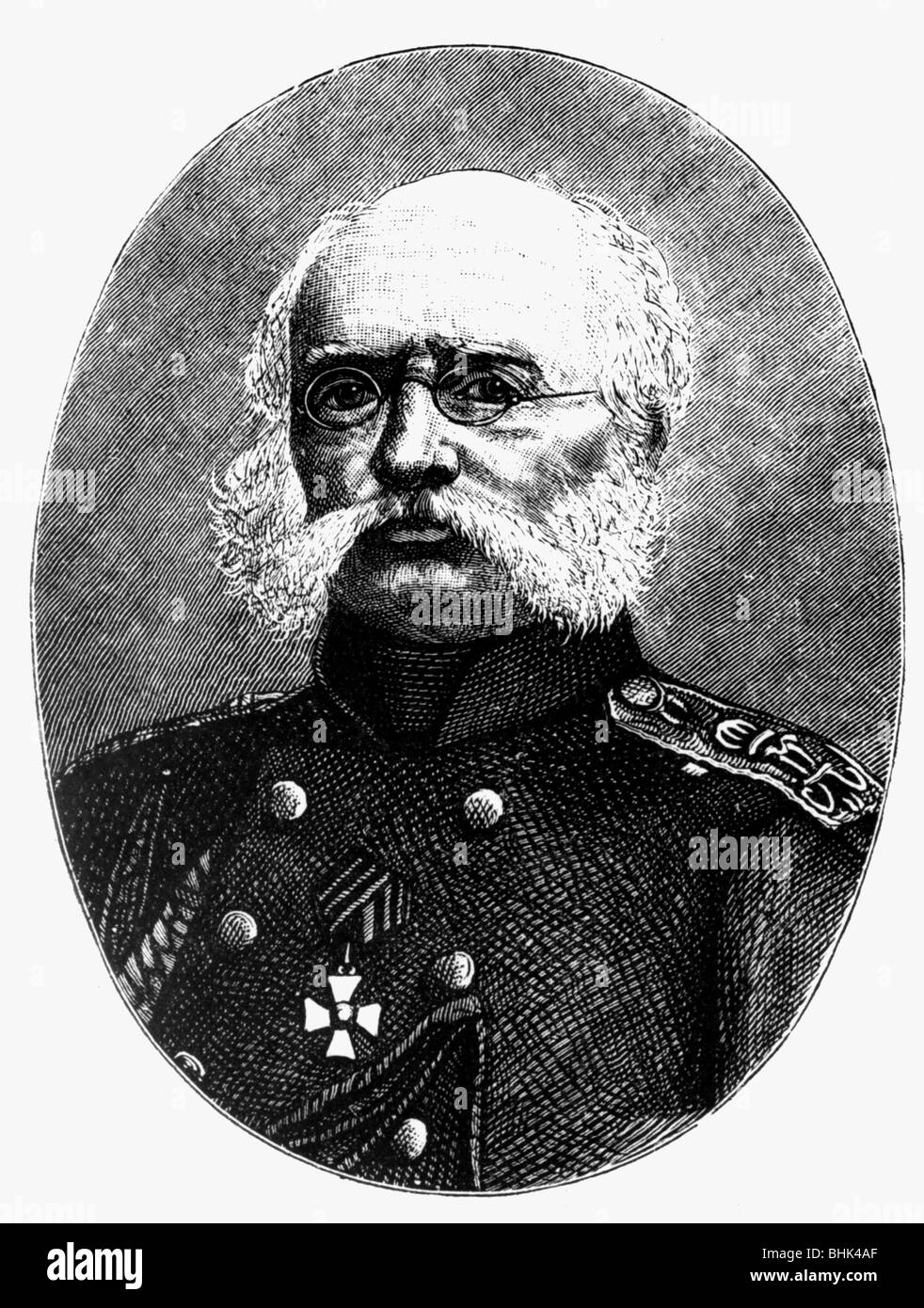 Wrangel, Ferdinand von, 29.12.1796 - 25.5.1870, amiral russe, portrait, gravure sur bois, XIXe siècle, , Banque D'Images