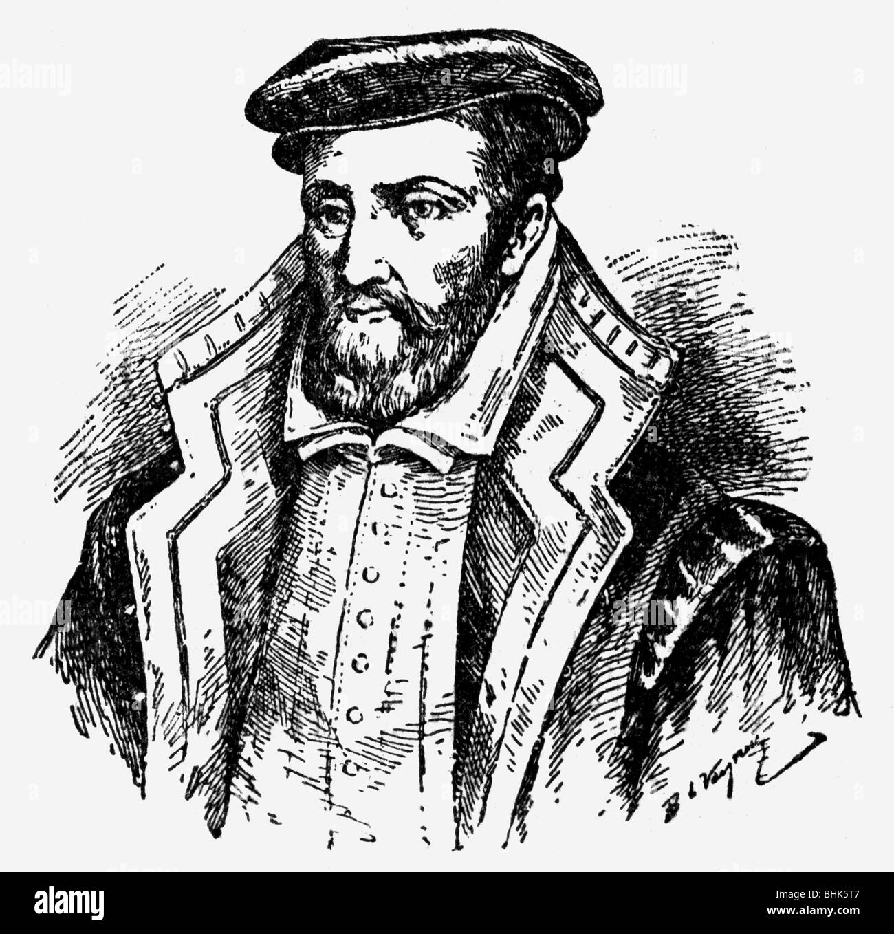 Coligny, Gaspard II de, seigneur de Chatillion, 16.2.1519 - 24.8.1572, politicien français, amiral de France 1552 - 1572, portrait, gravure de bois, XIXe siècle, , Banque D'Images
