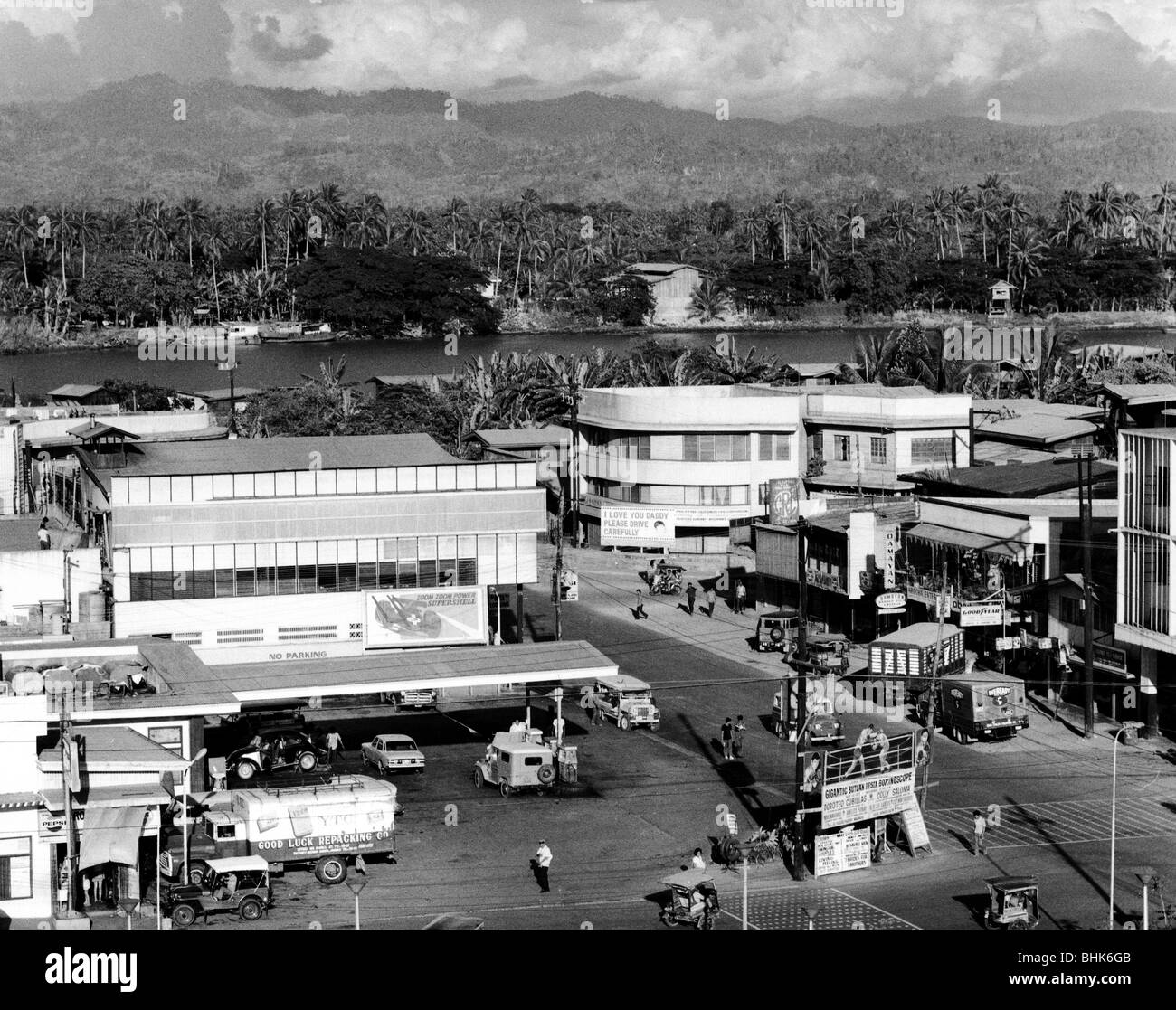 Géographie / voyages, Philippines, Mindanao, Butuan City, vues sur la ville / paysages urbains, vue sur certaines parties de la ville, vue de l'église Saint-Paul, 1972, Banque D'Images