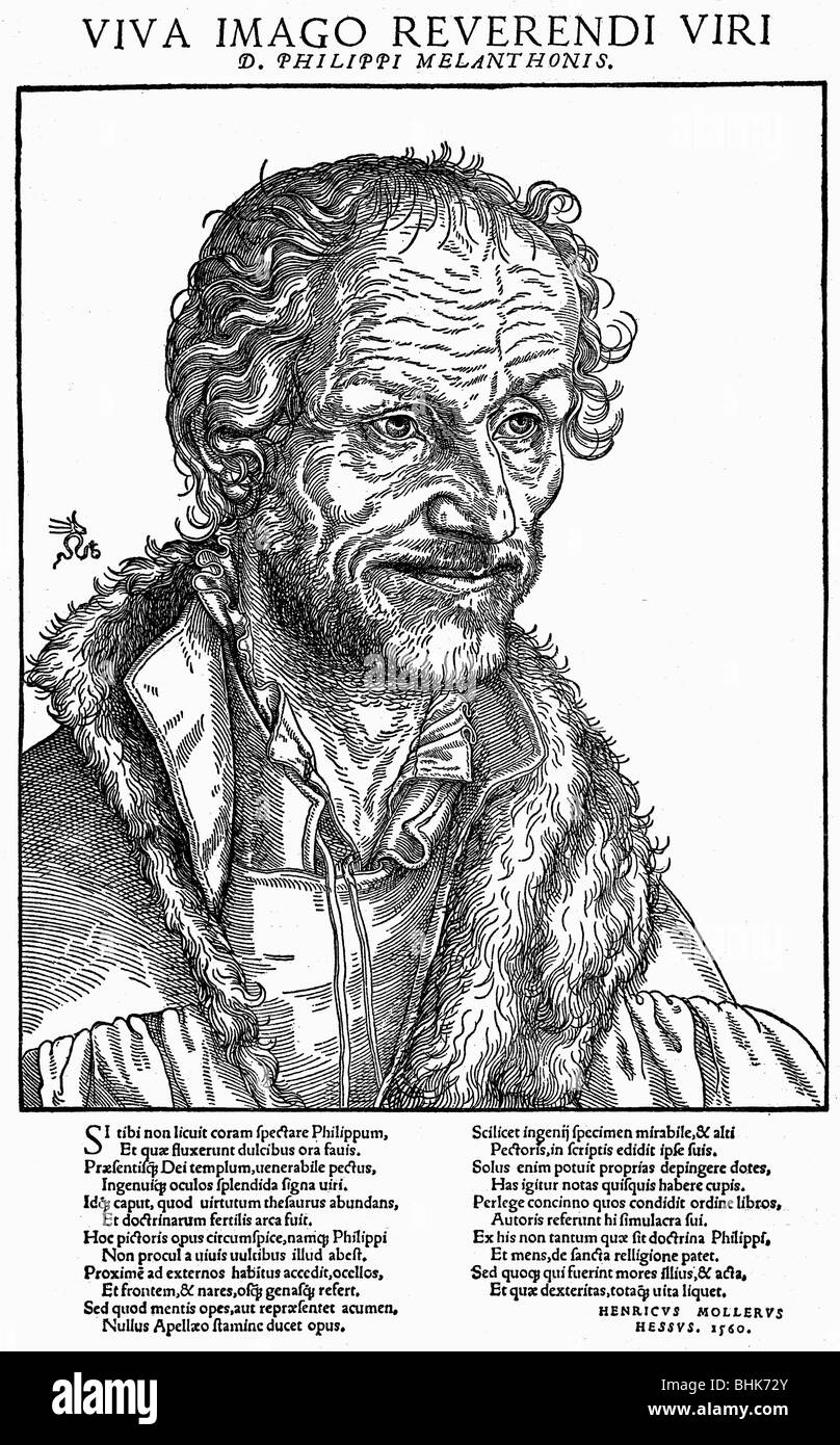 Melanchthon, Philipp, 16.2.1497 - 19.4.1560, humaniste et réformateur allemand, portrait, menuiserie de Lukas Cranach, XVIe siècle, Banque D'Images