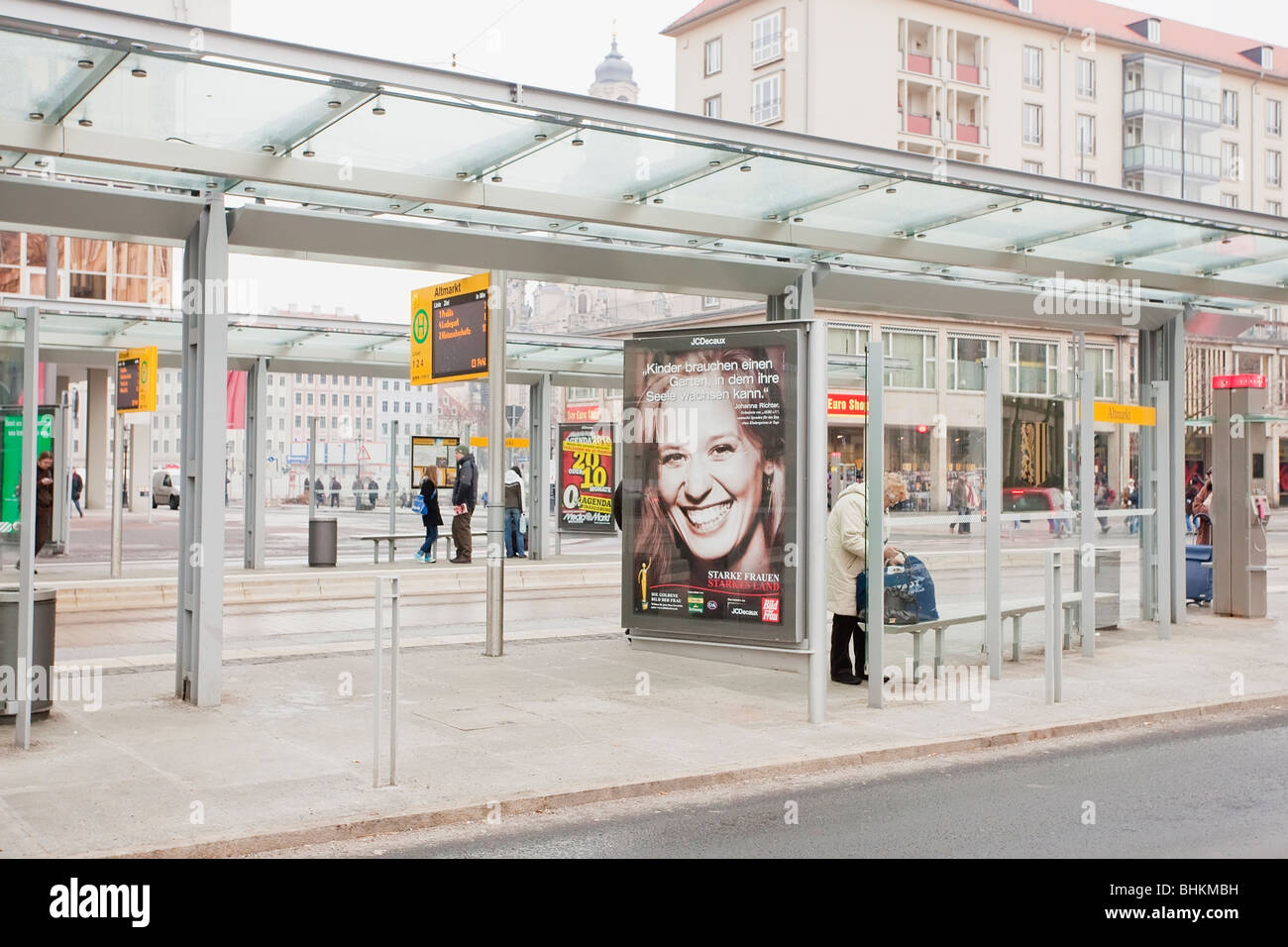 Arrêt de bus à Dresde, Allemagne Banque D'Images