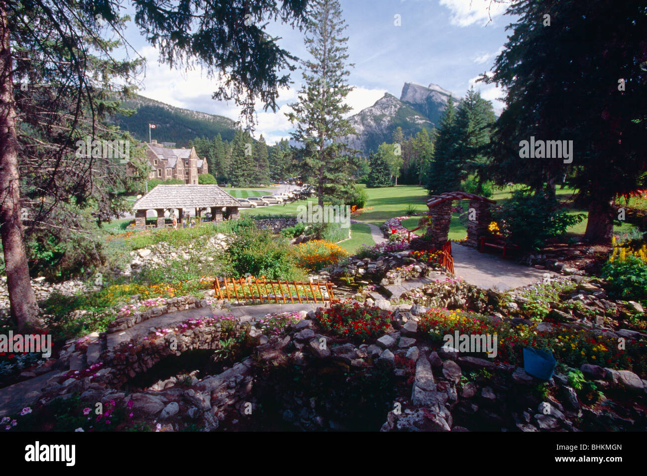 Portrait de la Cascade Rock Gardens, Banff, Alberta, Canada Banque D'Images