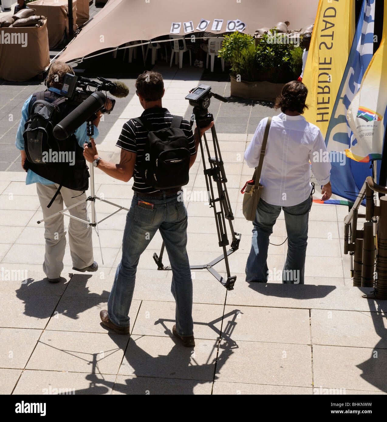 L'équipe travaillant en centre-ville du Cap Afrique du Sud Banque D'Images