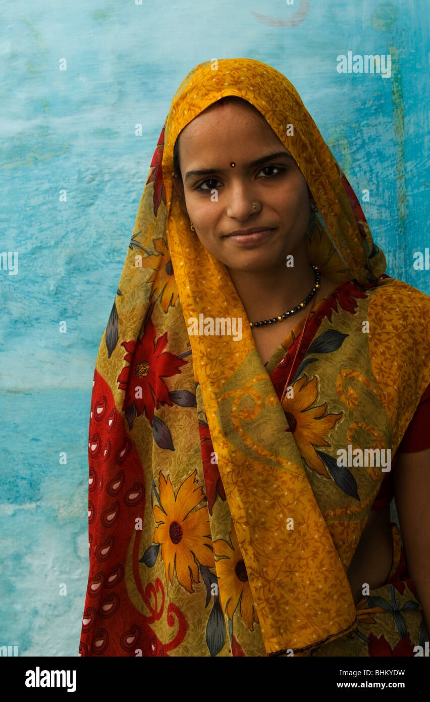 Portrait d'une jeune dame, Udaipur, Rajasthan ville la plus romantique Banque D'Images