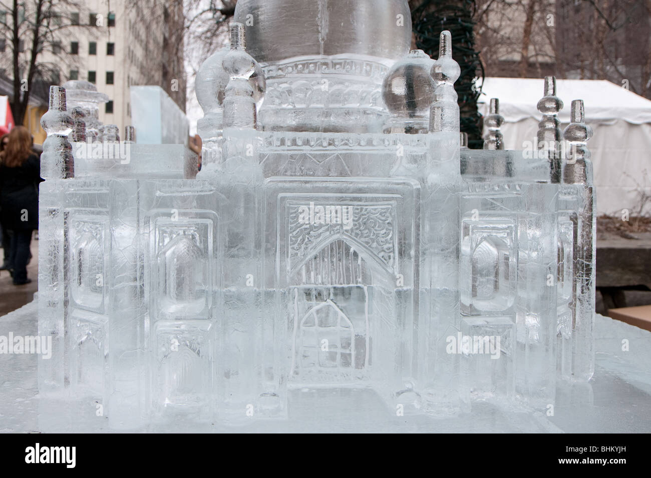 Close up of Taj Mahal sculpture de glace Banque D'Images