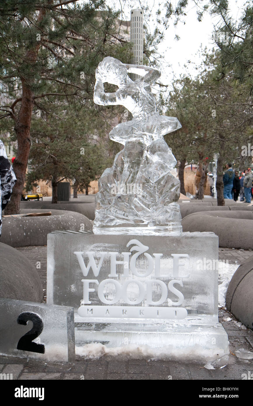 Envie de plein air en hiver des sculptures en glace Banque D'Images